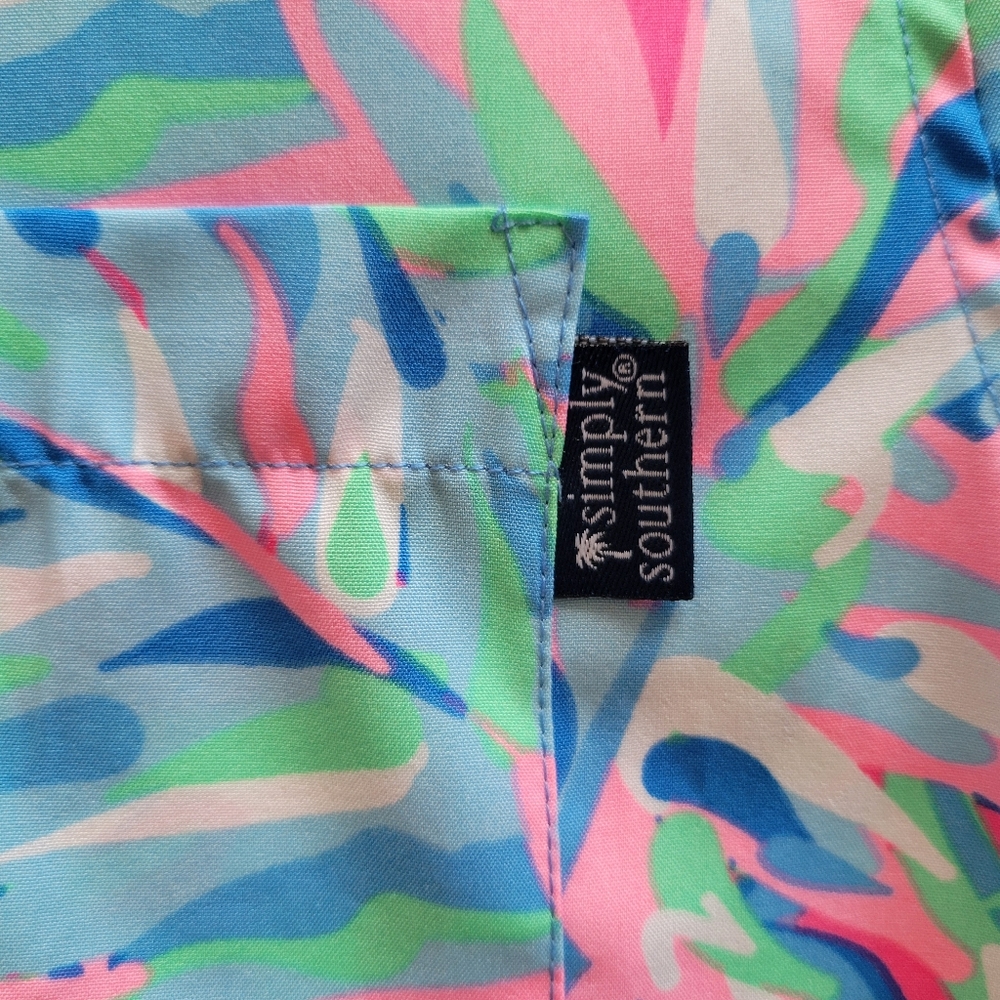 Simply Southern Men’s Shirt - Mint, Pink, Blue. Size Medium - Picture 2 of 5